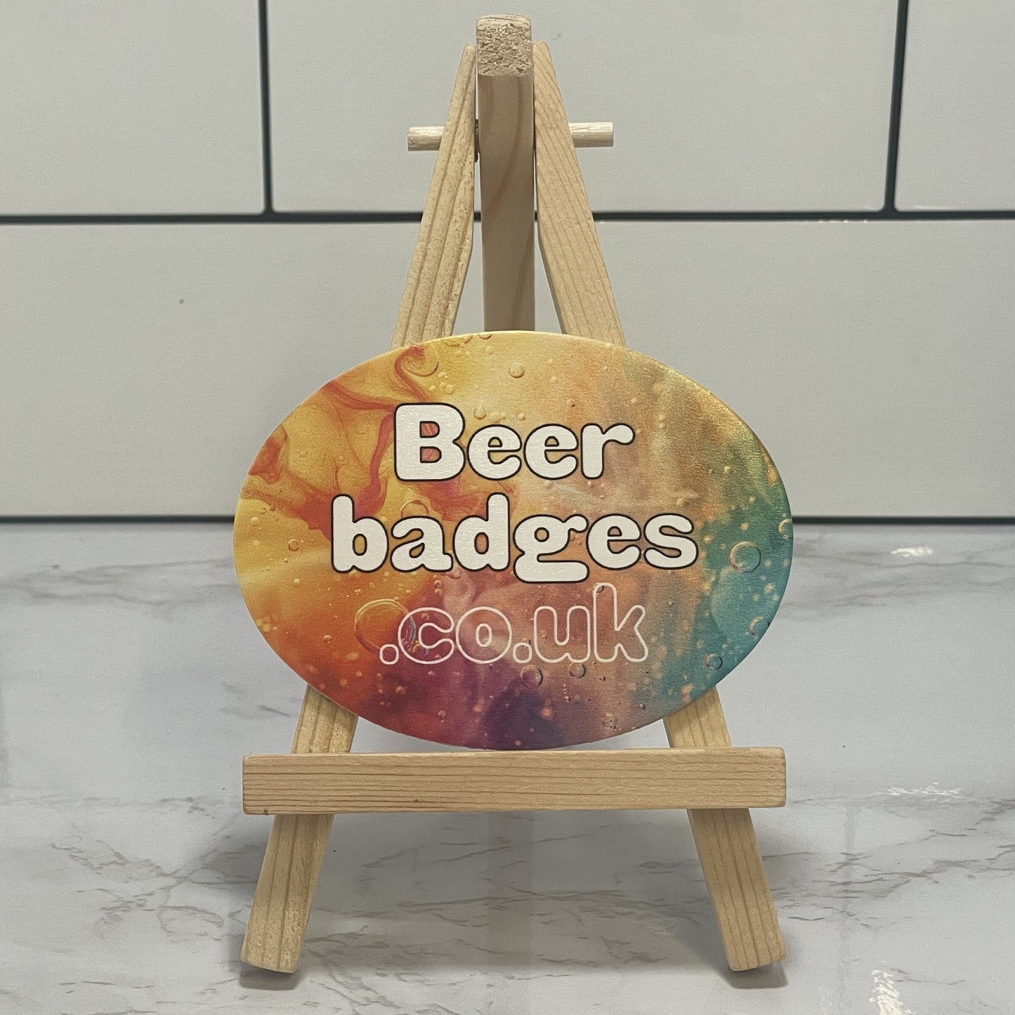 Eco Friendly Customised Oval Cardboard Keg Badge/ Beer Disc (Copy)