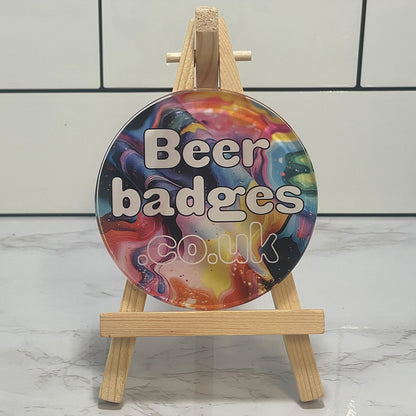 Runde Bierlinse aus Acryl in Form eines Froschauges