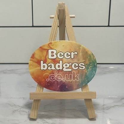 Eco Friendly Customised Oval Cardboard Keg Badge/ Beer Disc (Copy)