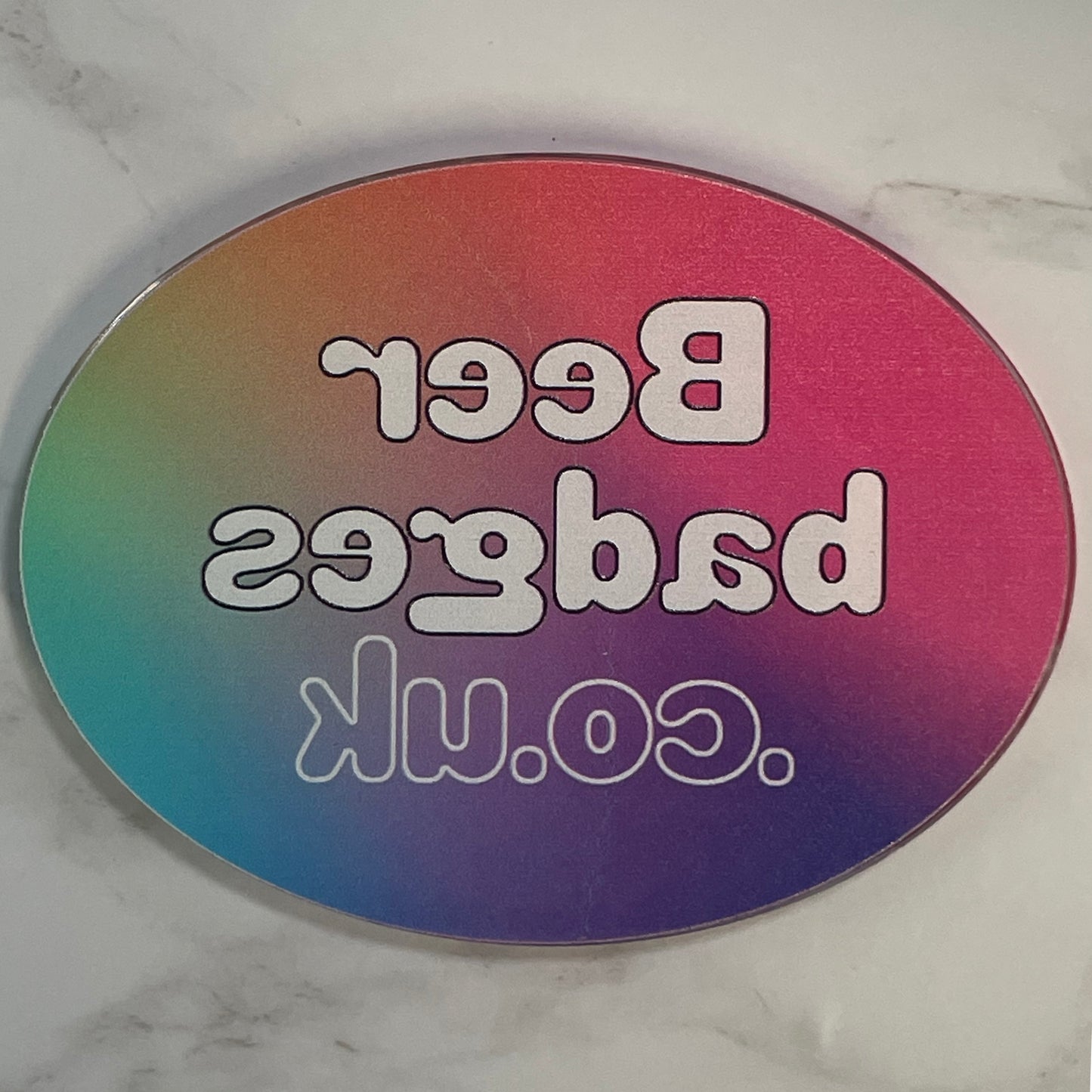 Oval Acrylic Flat With Bevelled Edge Beer Lens