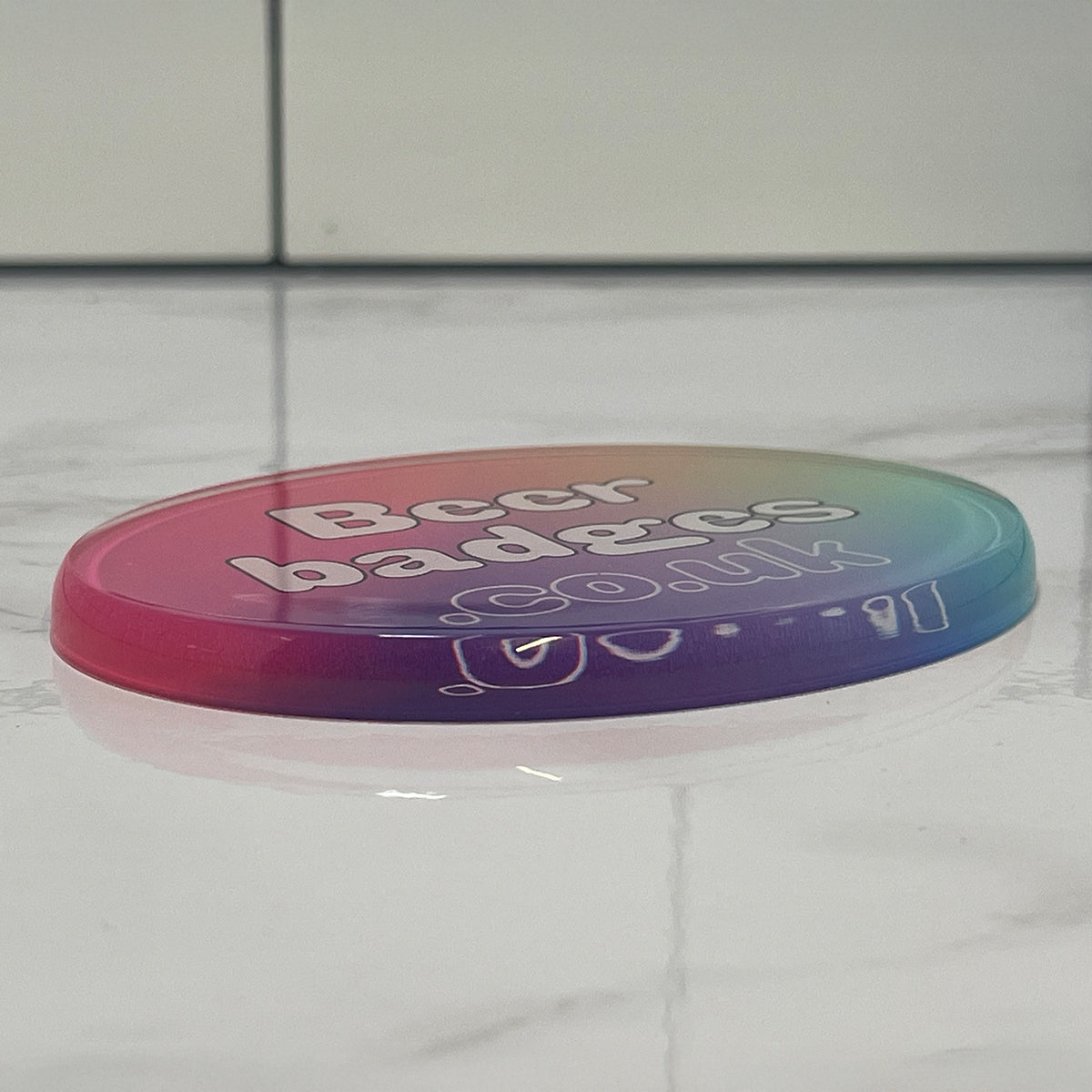 Oval Acrylic Flat With Bevelled Edge Beer Lens