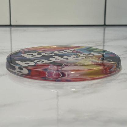 Runde Bierlinse aus Acryl in Form eines Froschauges