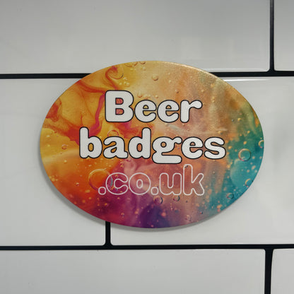 Eco Friendly Customised Oval Cardboard Keg Badge/ Beer Disc (Copy)
